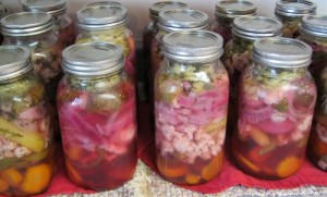 We pickled 29 quarts today.  Yum!