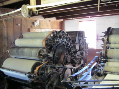 Carding machines in the woolen mill