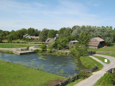 View of an Upper Canada Village farm, from the Signal House